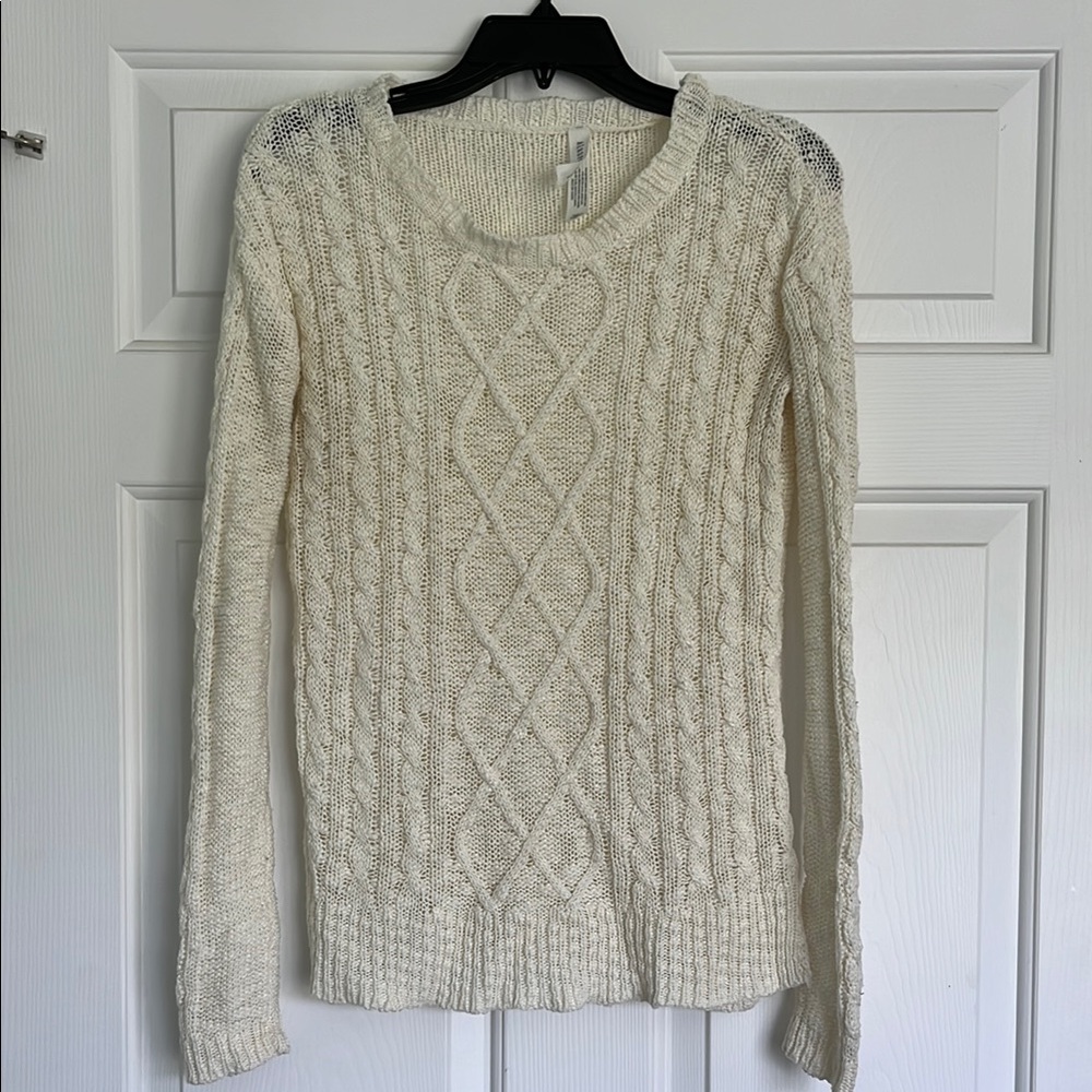 Aeropostale Cream Cable Knit Sweater